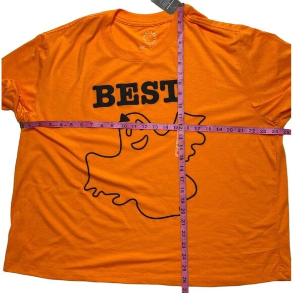 Plus Size Graphic Top Women's 3X‎ Orange Black Halloween Holiday Ghost Cute NEW - Picture 5 of 11